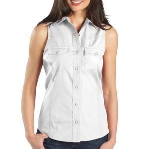 Carhartt Womens Sleeveless Poplin Snap-Front Shirt